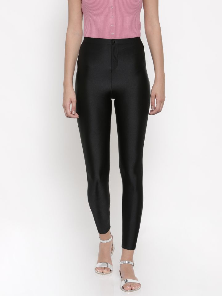 black jeggings myntra