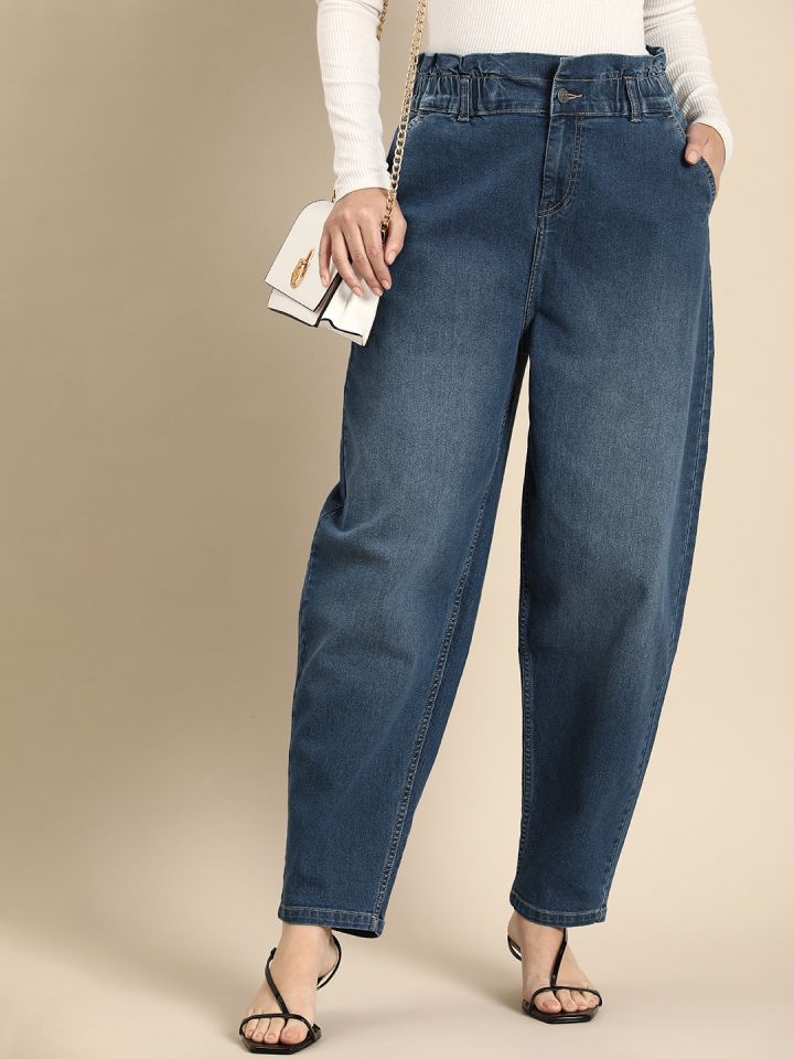 all about you Women Slouchy Fit High Rise Stretchable Jeans