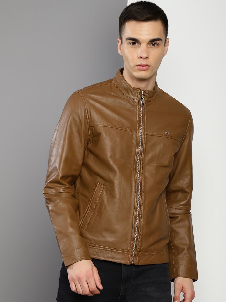Tommy hilfiger leather biker sales jacket