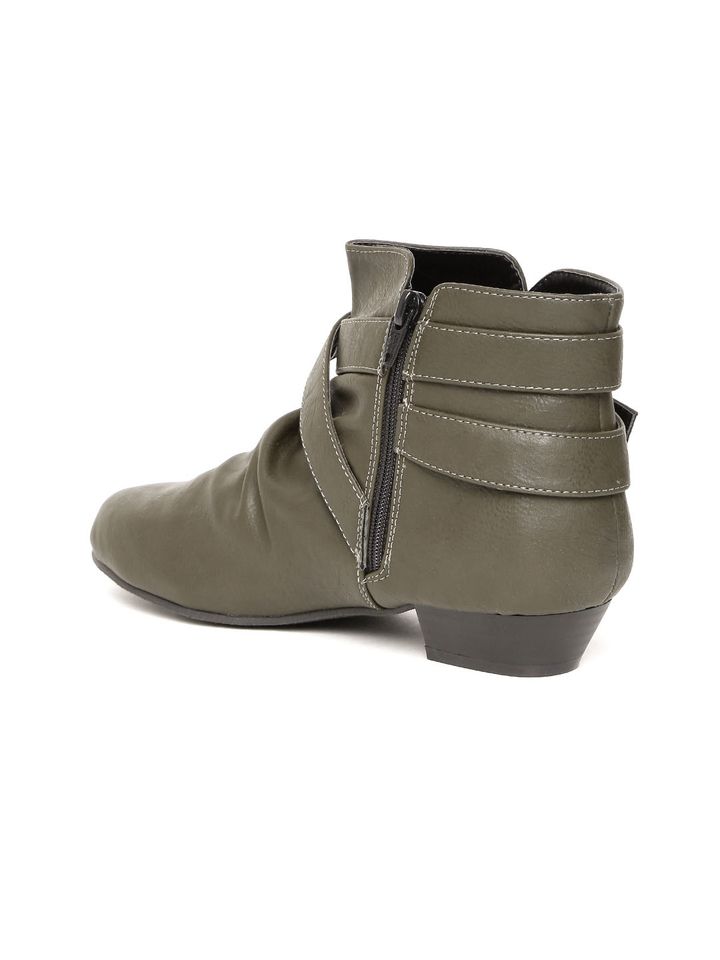 olive green flat boots