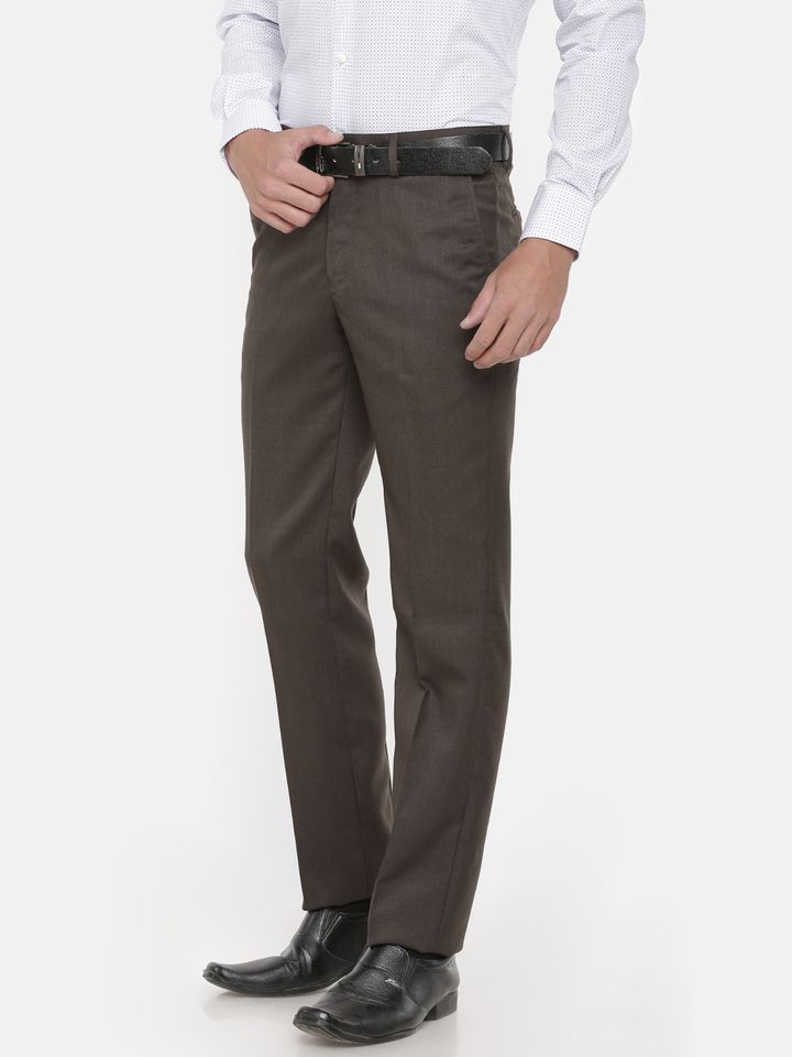 Buy University Of Oxford By People Men Brown Custom Slim Fit Solid