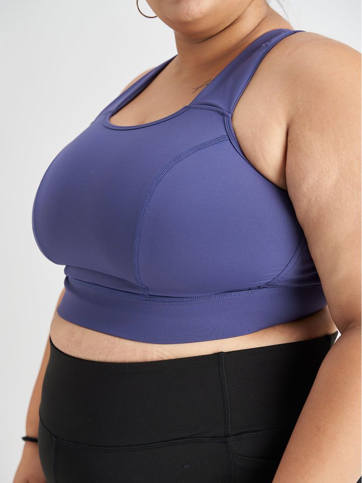 Spirit Animal Plus Size L - 5XL Reset Lime Sports Bra for Women | High  Rounded Neck | Wide Side Panels | Moisture-Wicking | Moulded Removable Cups  