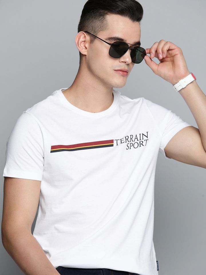 Indian Terrain Brand Logo Printed Pure Cotton T shirt