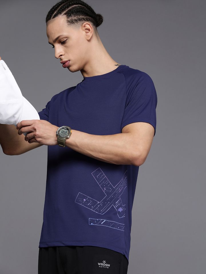 Buy WROGN ACTIVE Men Dry Pro Brand Logo Printed Sports T Shirt