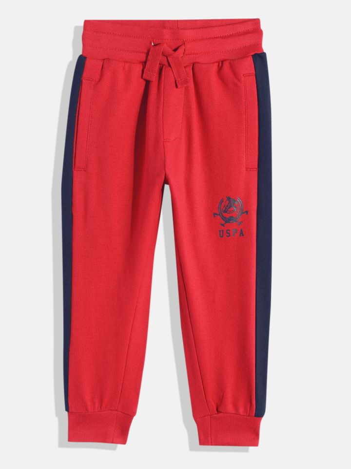 Buy U.S. Polo Assn. Kids Boys Pure Cotton Joggers With Side Stripe