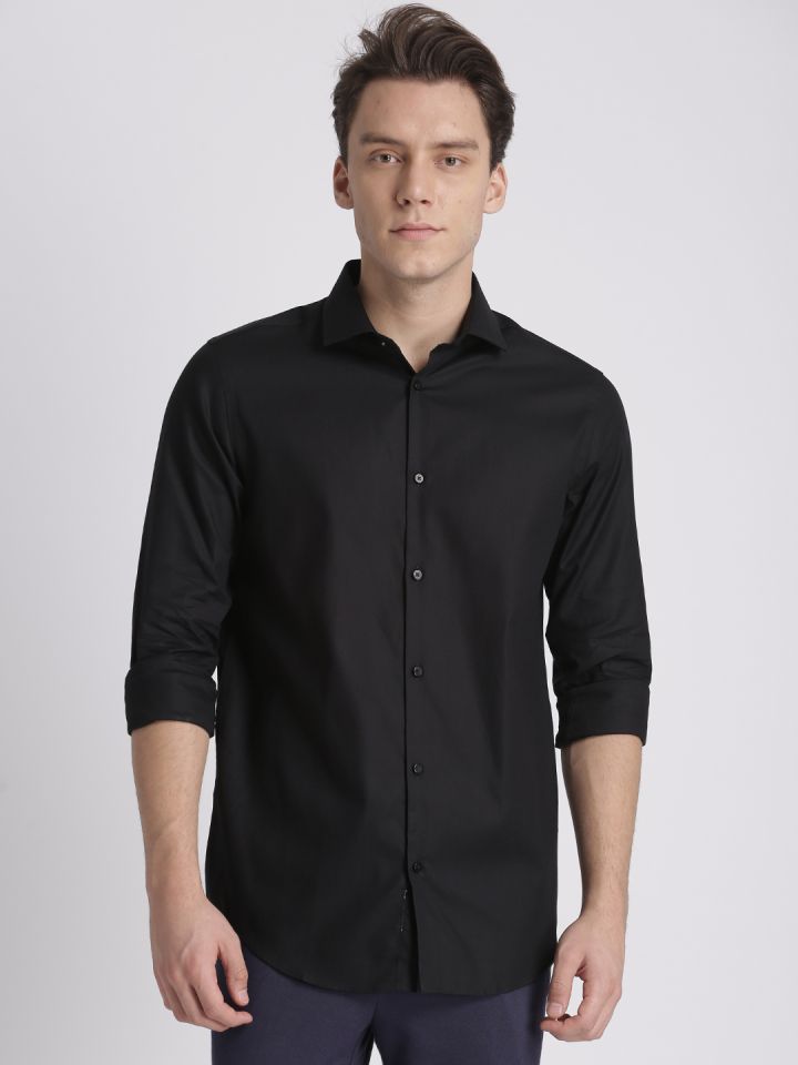 Black smart best sale shirt