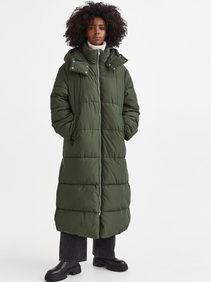 H&m hooded fur coat hot sale