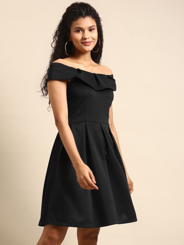 Buy DODO MOA Off Shoulder Scuba Fit And Flare Dress Dresses