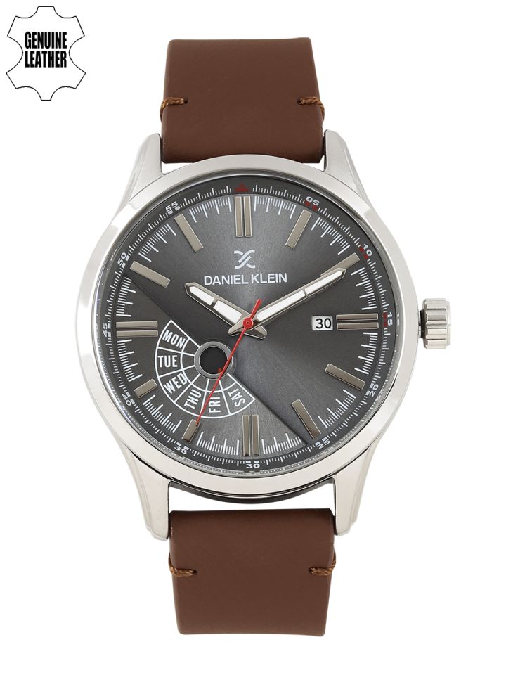 Buy Daniel Klein Men Gunmetal Toned Analogue Watch DK11499 4