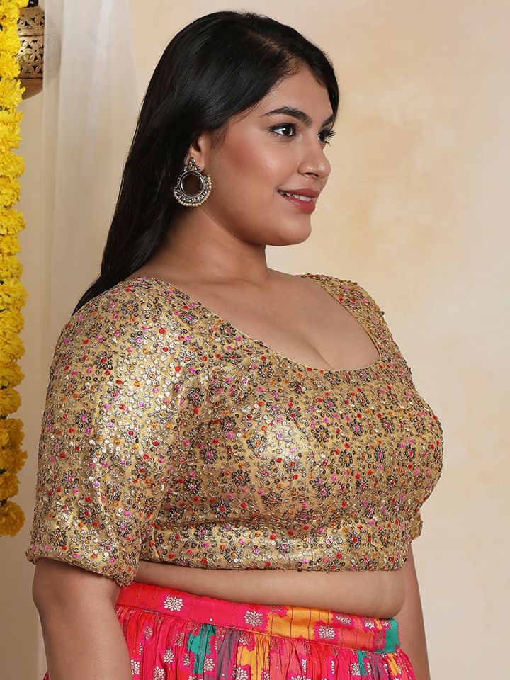 Plus size new arrivals readymade saree blouse