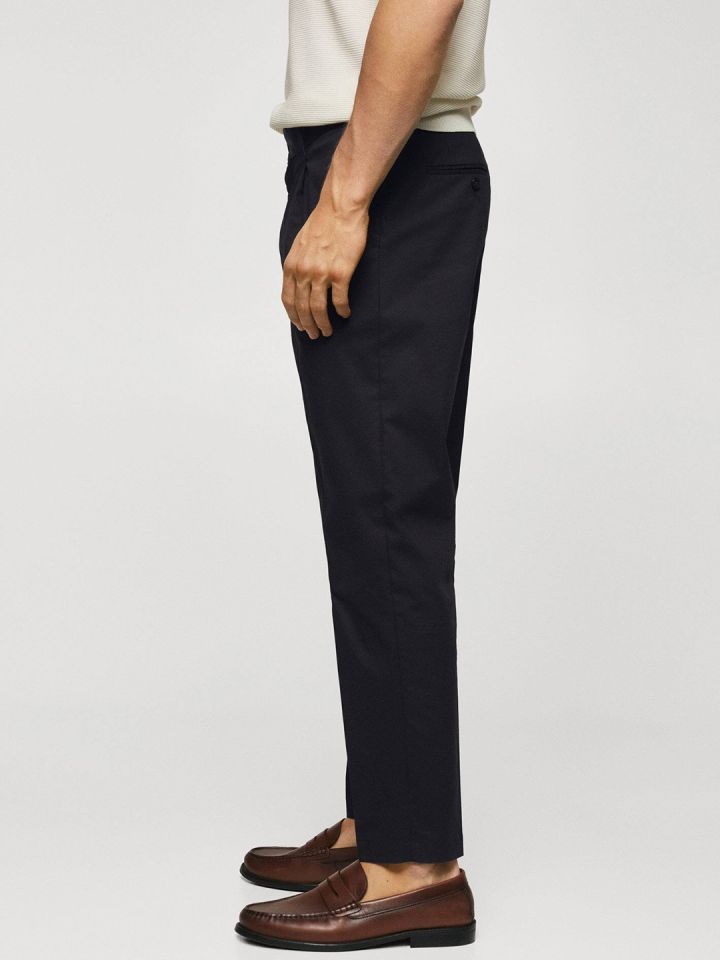 Buy MANGO MAN Slim Fit Pleated Trousers - Trousers for Men