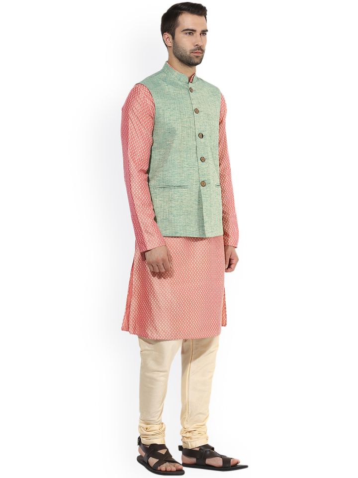 nehru jacket on pink kurta