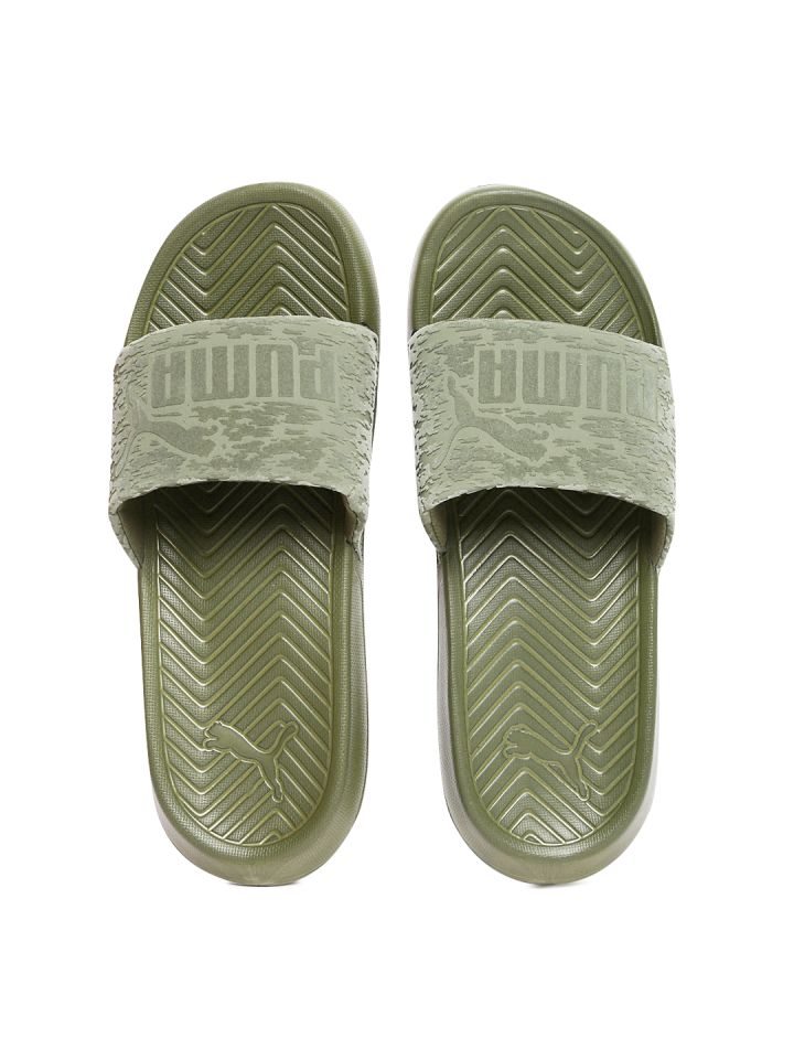 Olive green 2025 puma slides