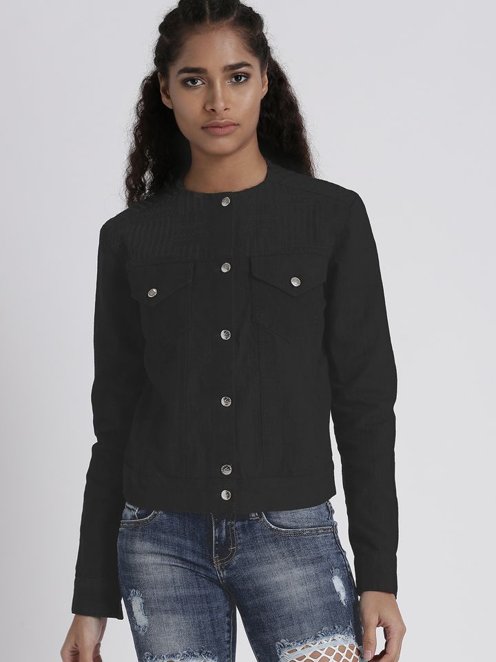 Solid Denim Jacket - Jackets for Women 