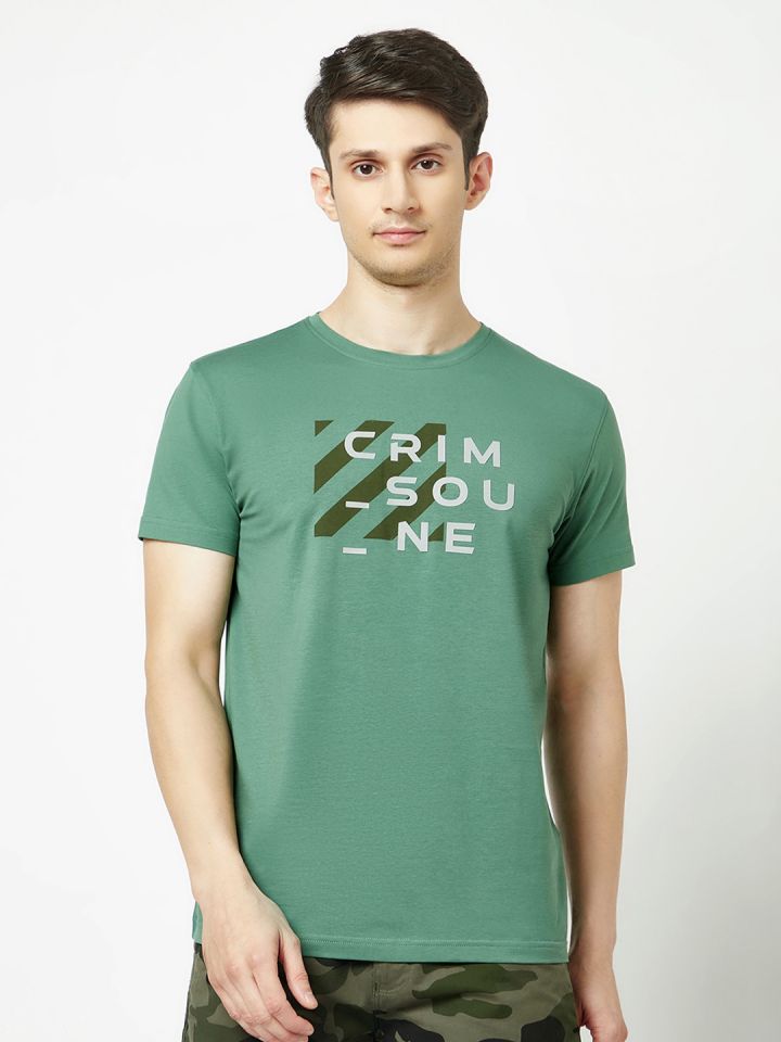 Buy Crimsoune Club Typography Printed Knitted T Shirt Tshirts