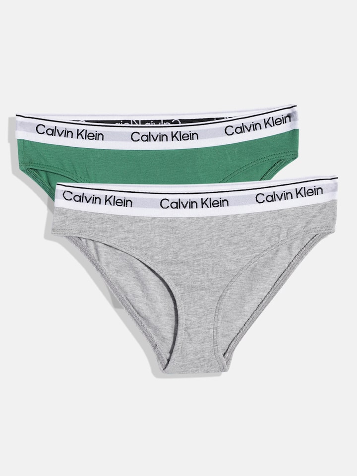 Buy Calvin Klein Underwear Girls Pack Of 2 Bikini Briefs G8006010T6 -  Briefs for Girls 22360498