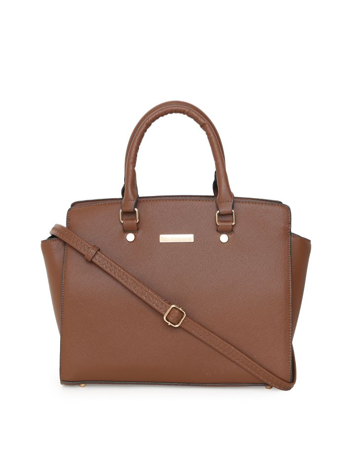 Buy DressBerry Brown Solid Handheld Bag Handbags for Women