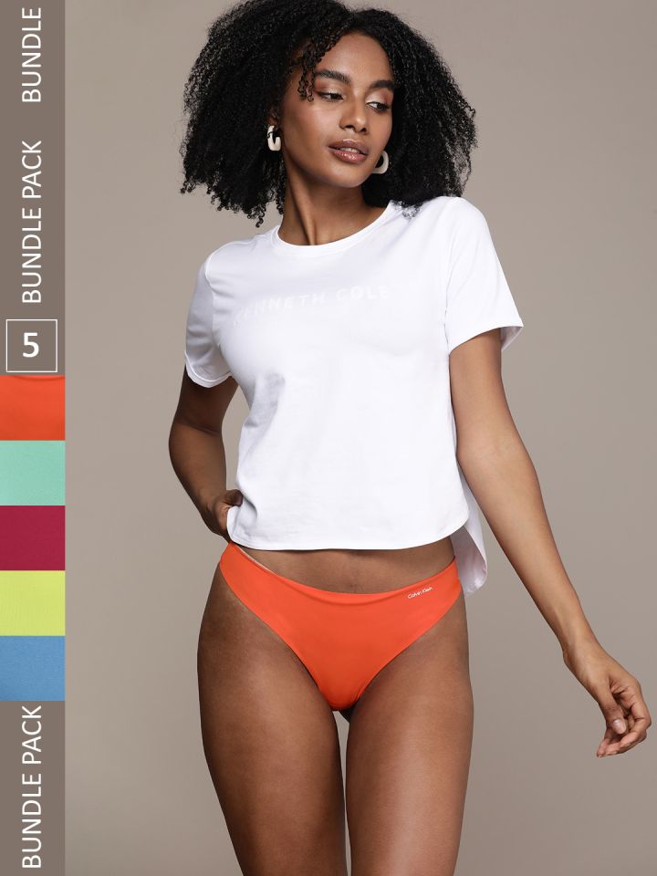 Buy Calvin Klein Underwear Women Seamless Solid Pack Of 5 Thongs
