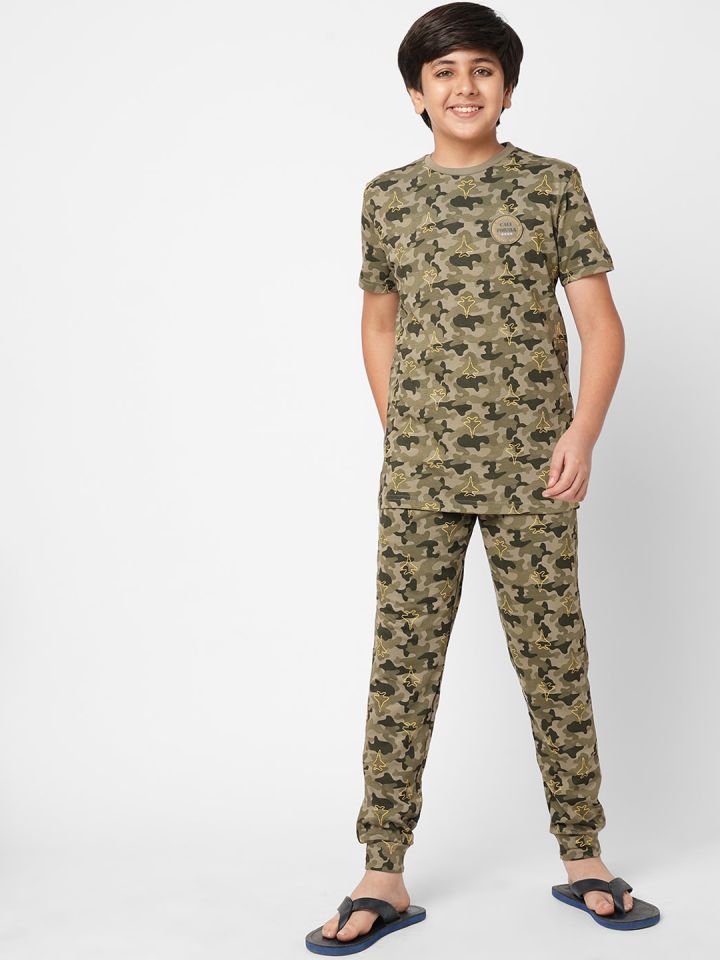 Sweet Dreams Boys Camouflage Printed Night Suit