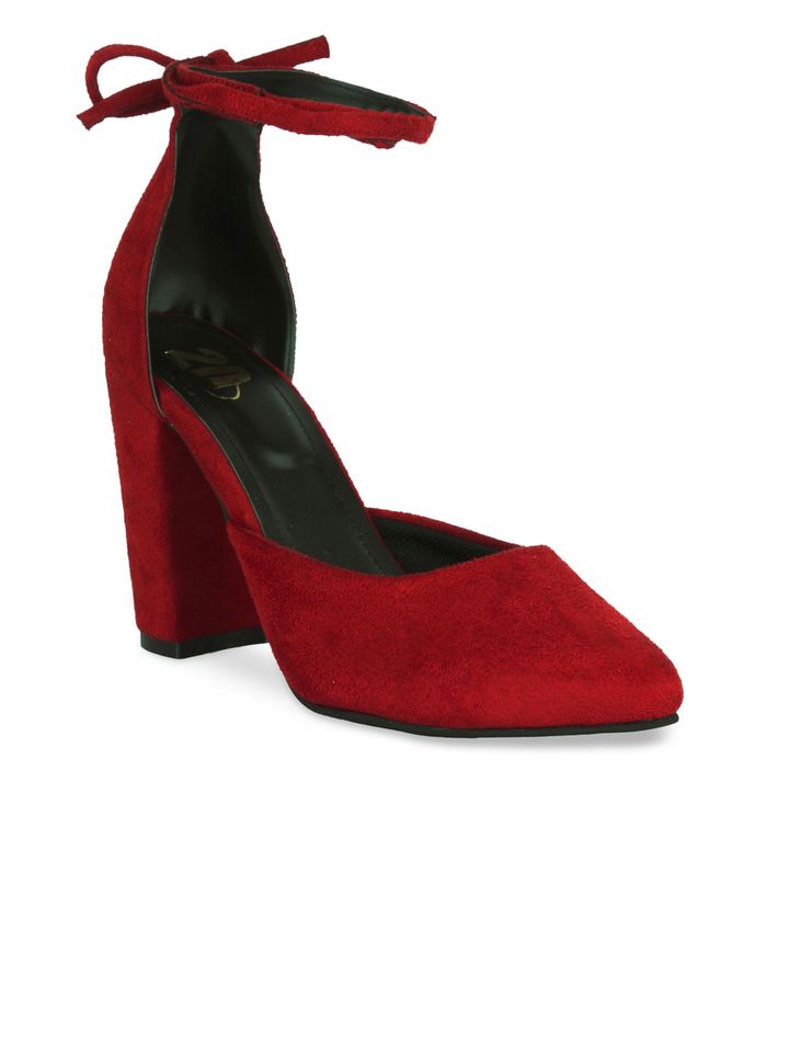 maroon block heels