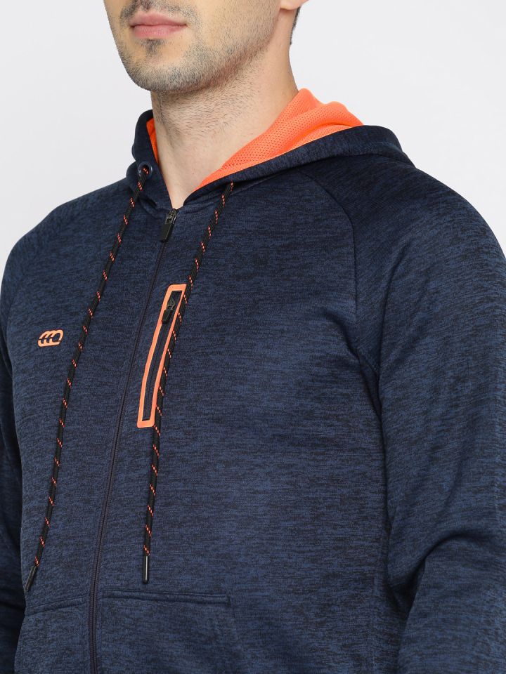 Buy Ajile By Pantaloons Men Navy Blue Solid Hooded Sweatshirt