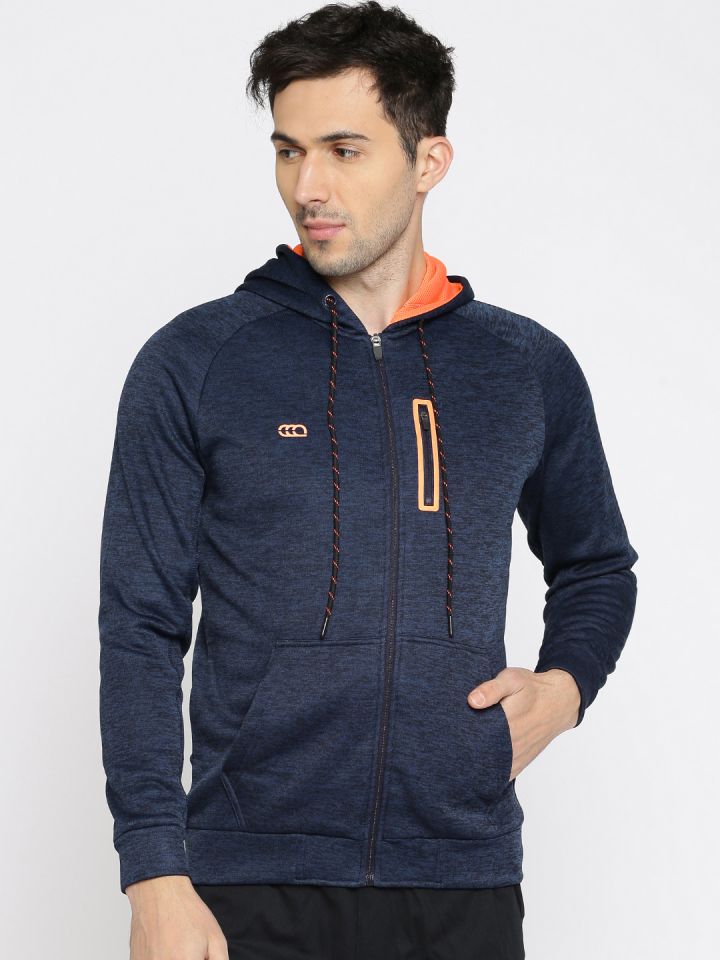 Buy Ajile By Pantaloons Men Navy Blue Solid Hooded Sweatshirt