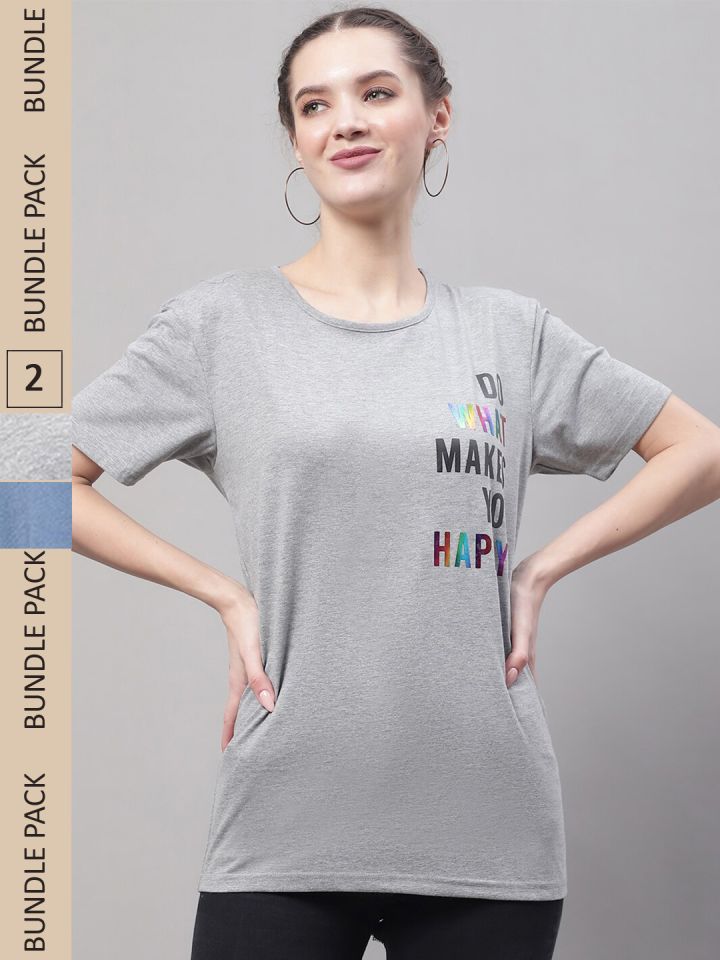 Buy VIMAL JONNEY Pack Of 2 Printed Cotton T Shirt Tshirts for