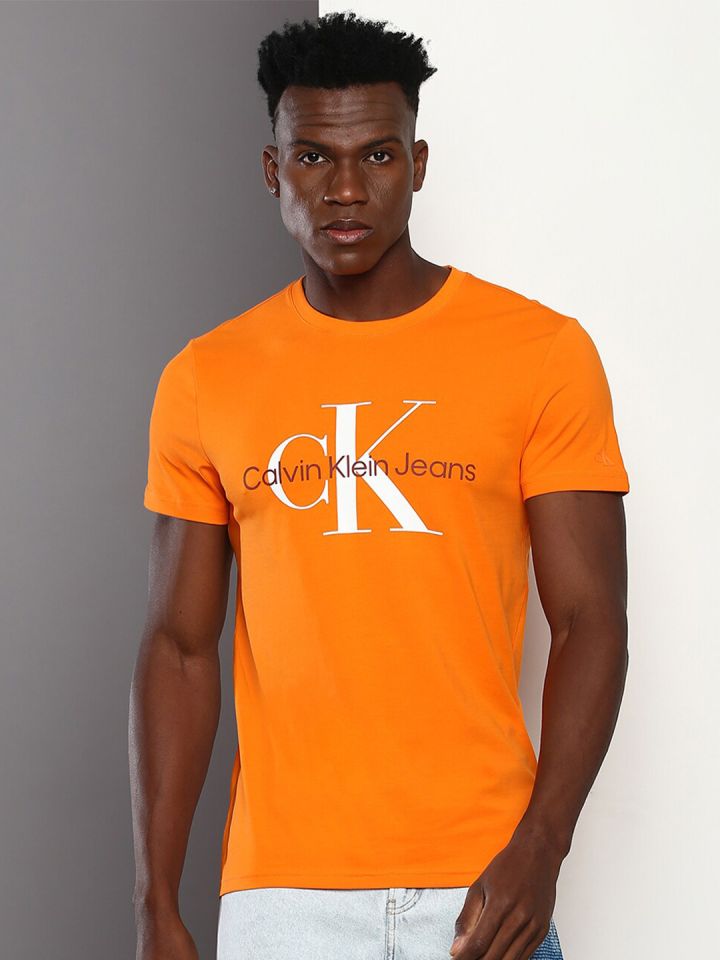 Buy Calvin Klein Jeans Brand Logo Printed Round Neck Slim Fit T
