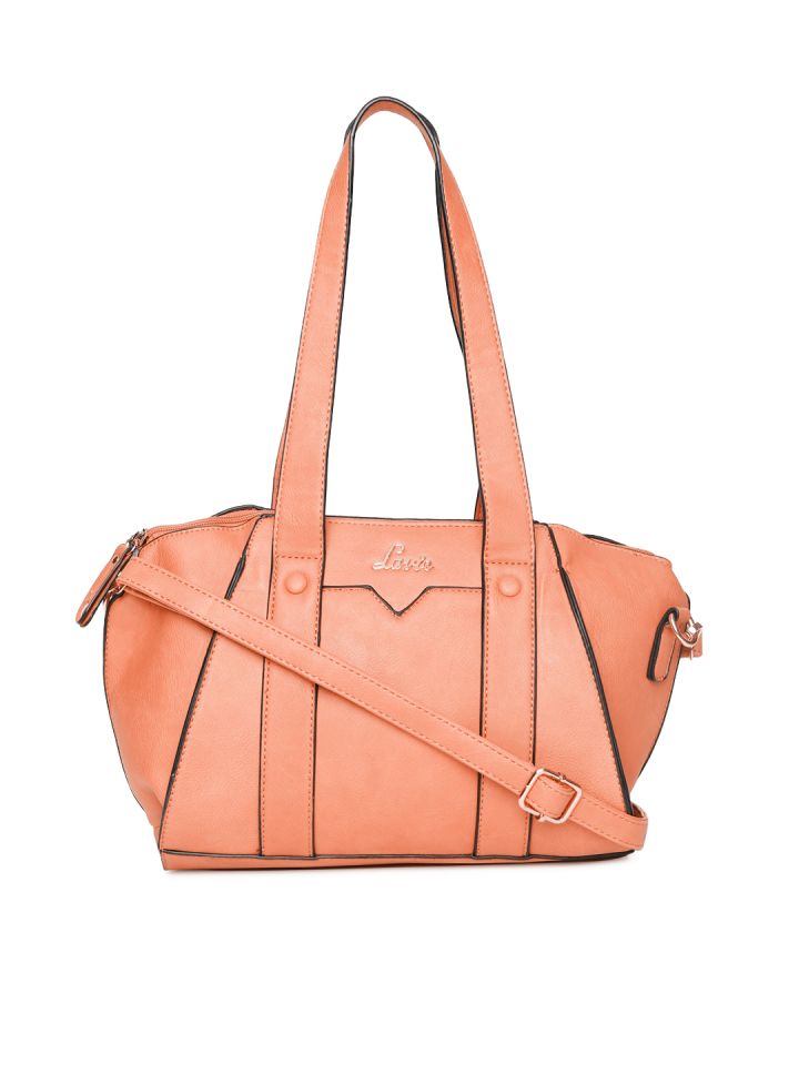 Buy Lavie Peach Coloured Solid Shoulder Bag Handbags for Women