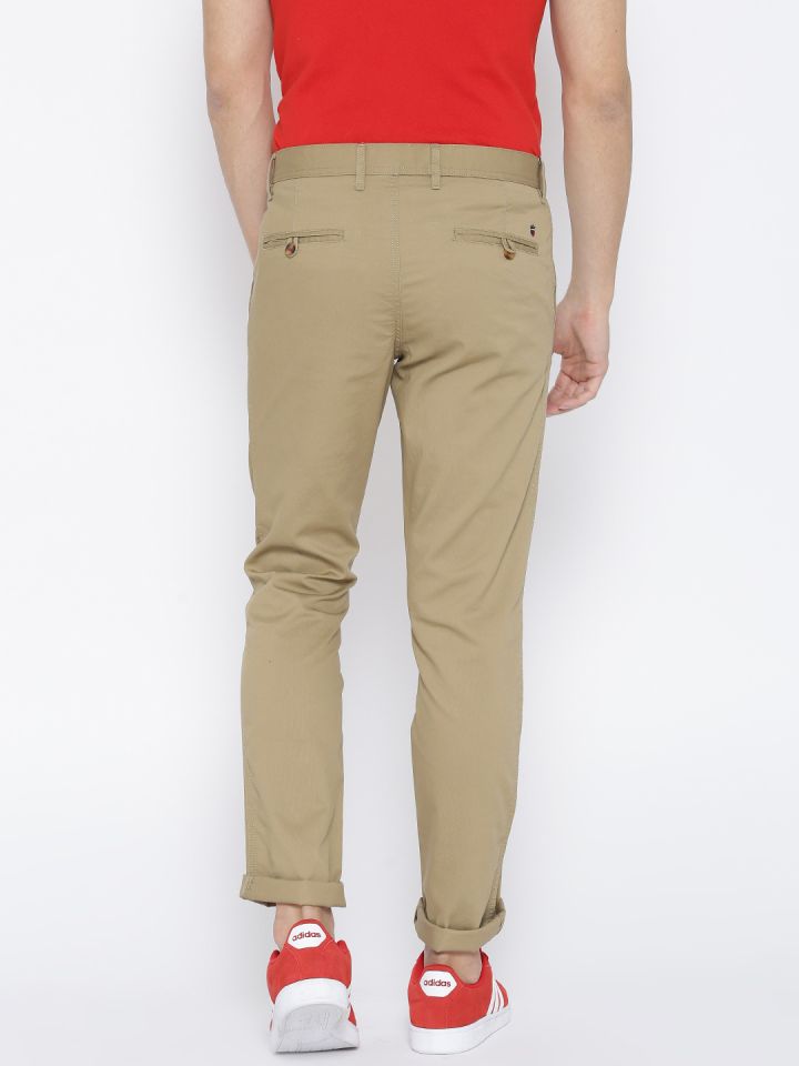 Buy Louis Philippe Sport Beige Steven Slim Fit Casual Trousers  Trousers  for Men 1284081  Myntra