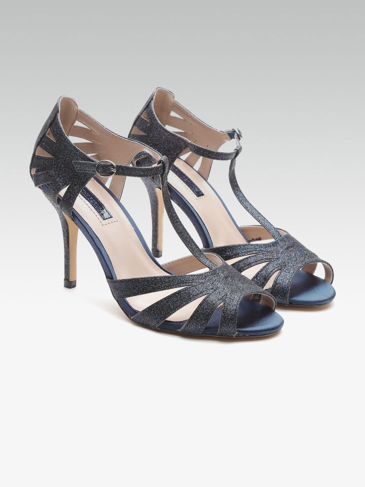 Buy DOROTHY PERKINS Women Navy Blue Shimmer Heels Heels for
