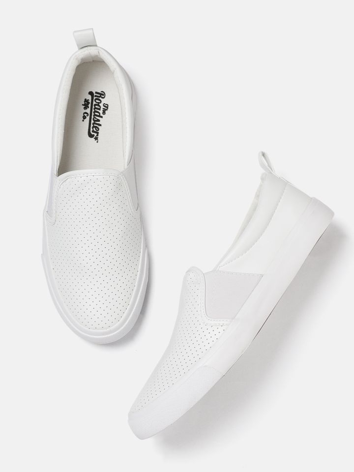 White slip on sneakers men 2025