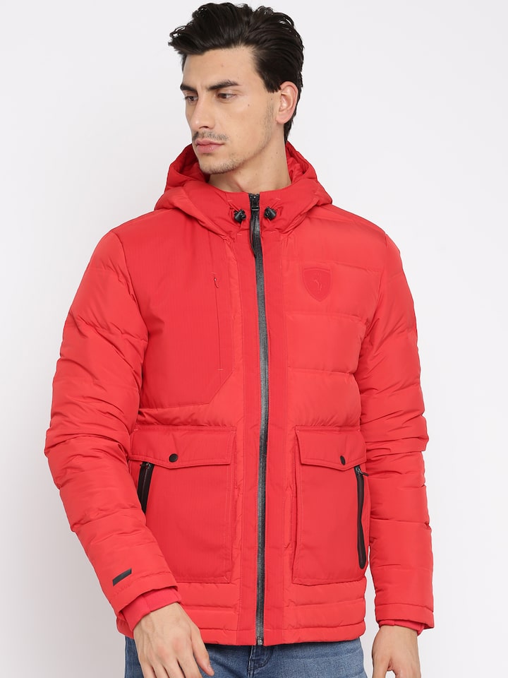 puma red puffer jacket