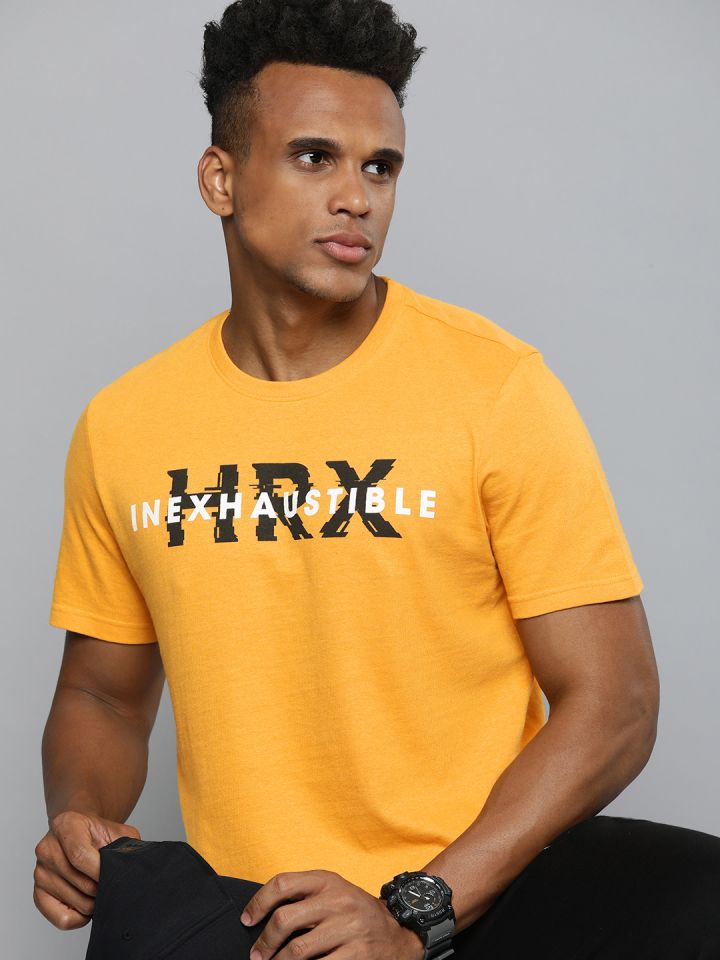 Hrx tshirts yellow shop