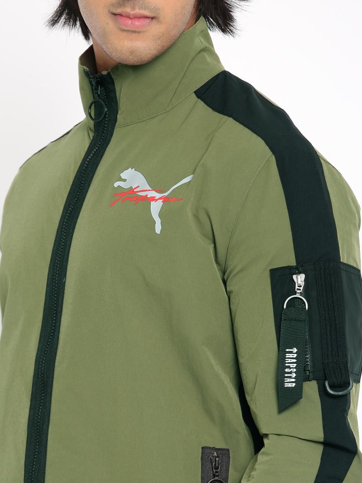 Buy Puma Men Olive Green Solid Sporty Track Jacket Jackets for