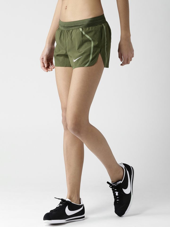 Olive green nike shorts womens sales