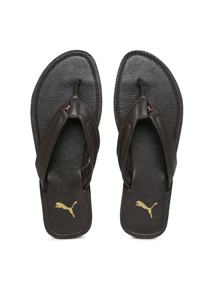 puma brown flip flops