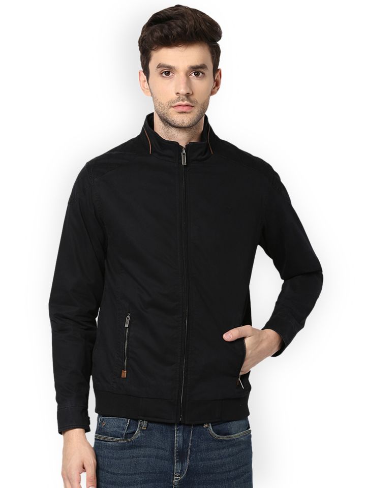 Van Heusen Men Black Solid Bomber