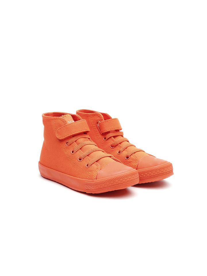 United Colors of Benetton Boys Orange Solid Sneakers