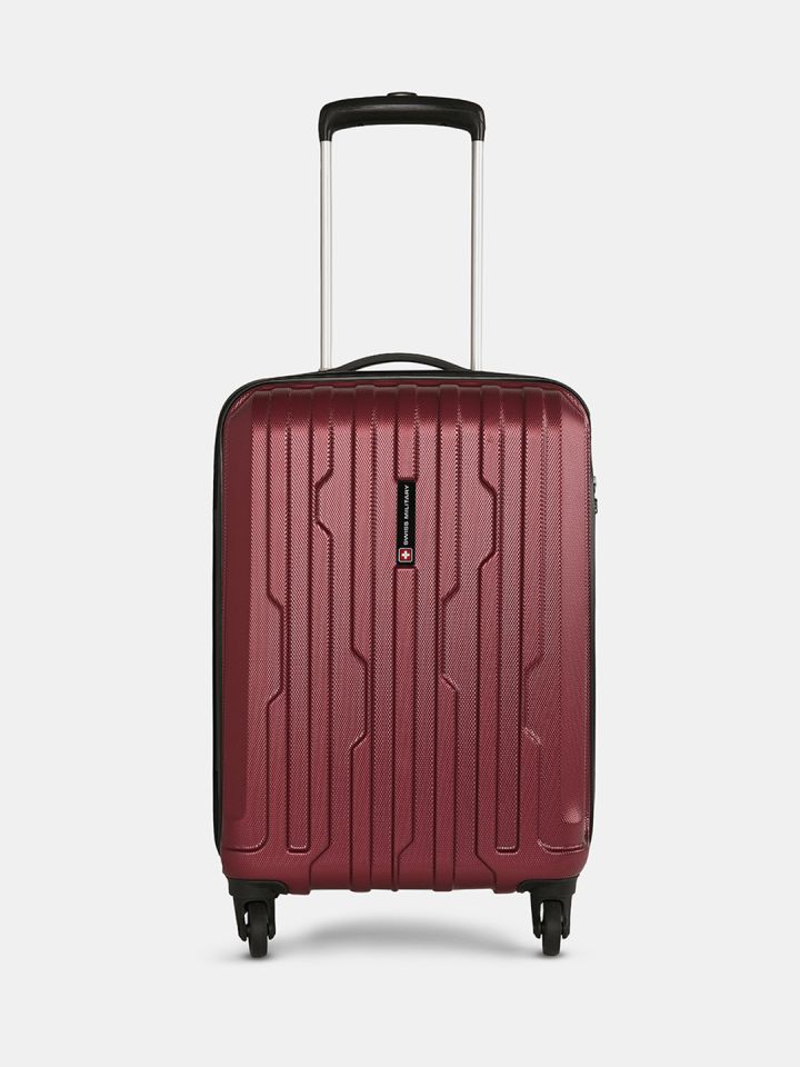 Buy SWISS MILITARY Textured Hard Sided Cabin Trolley Suitcase