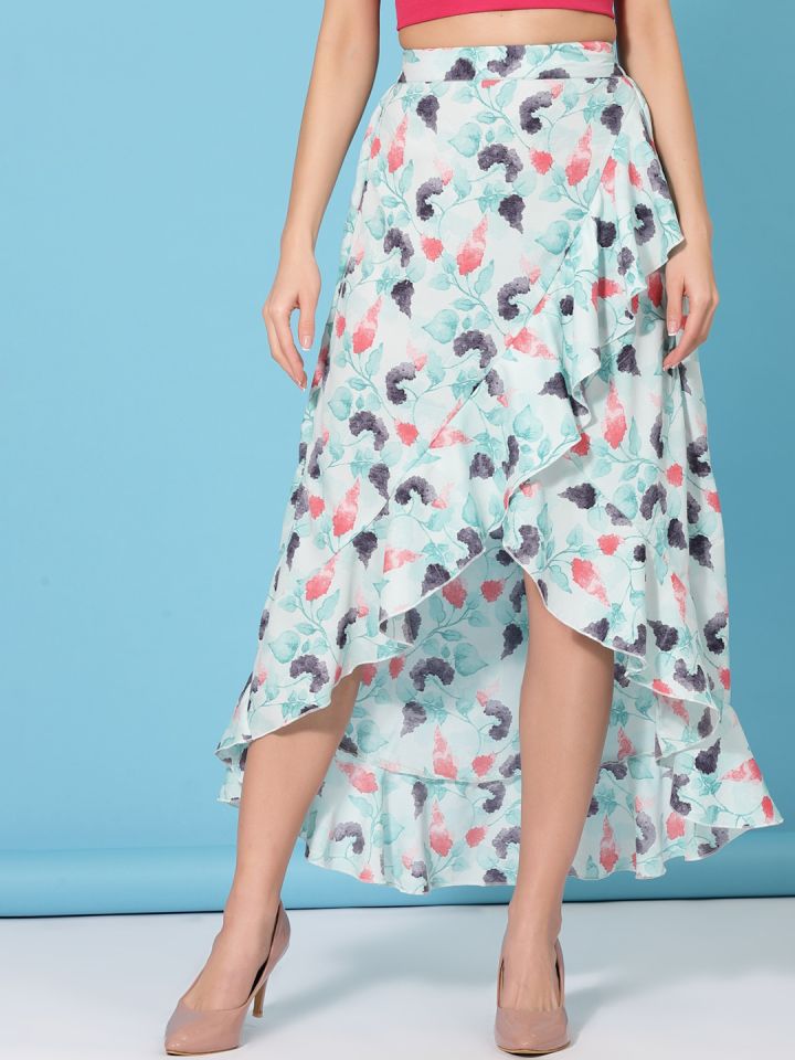 Floral high top low skirt