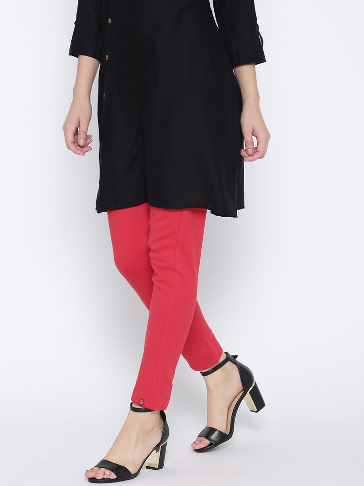 Buy Biba Red Ankle Length Solid 