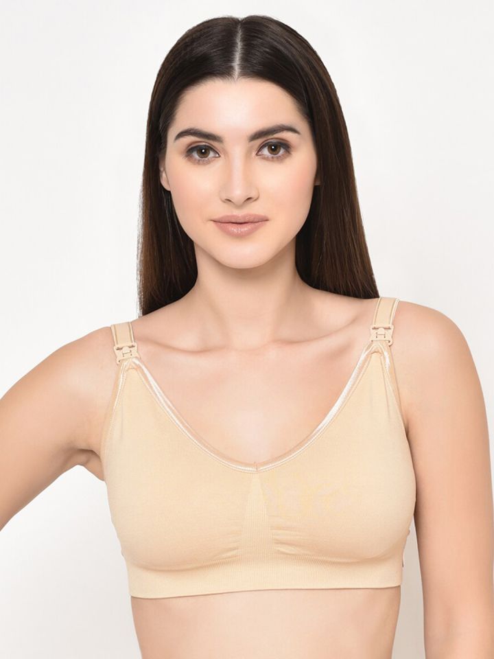 Da Intimo Beige Lightly Padded Breathable Anti Microbial Non-Wired  Maternity Bra