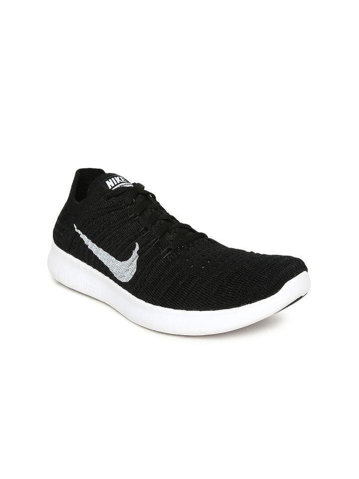 Nike free rn 2025 flyknit women's black