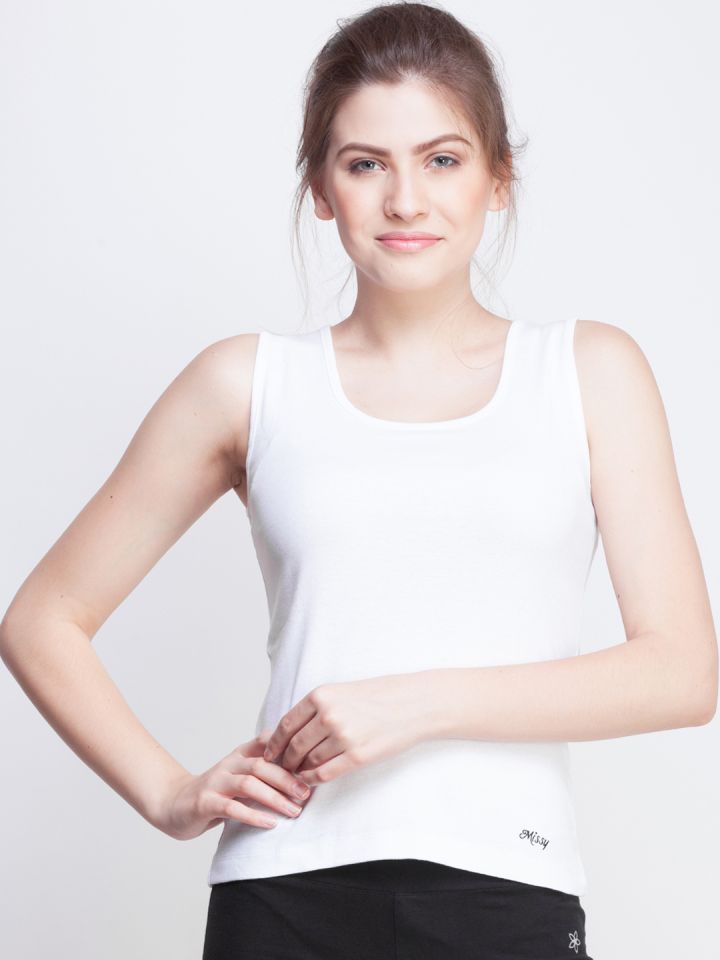Buy Dollar Missy Pack Of 4 Combed Cotton Camisole MMBB 381 PO4 WH