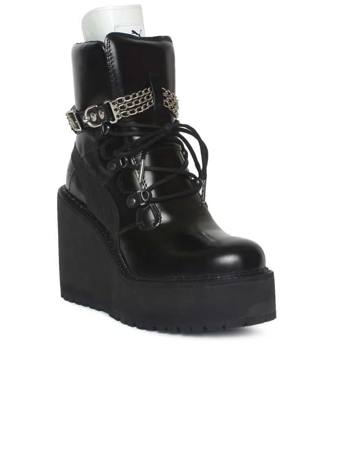 Buy Puma Women Black Solid Sb Wdg Rihanna Heeled Boots Heels For Women 2268769 Myntra