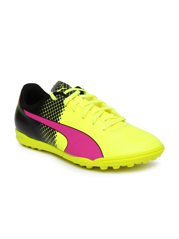 puma pink and yellow shoes