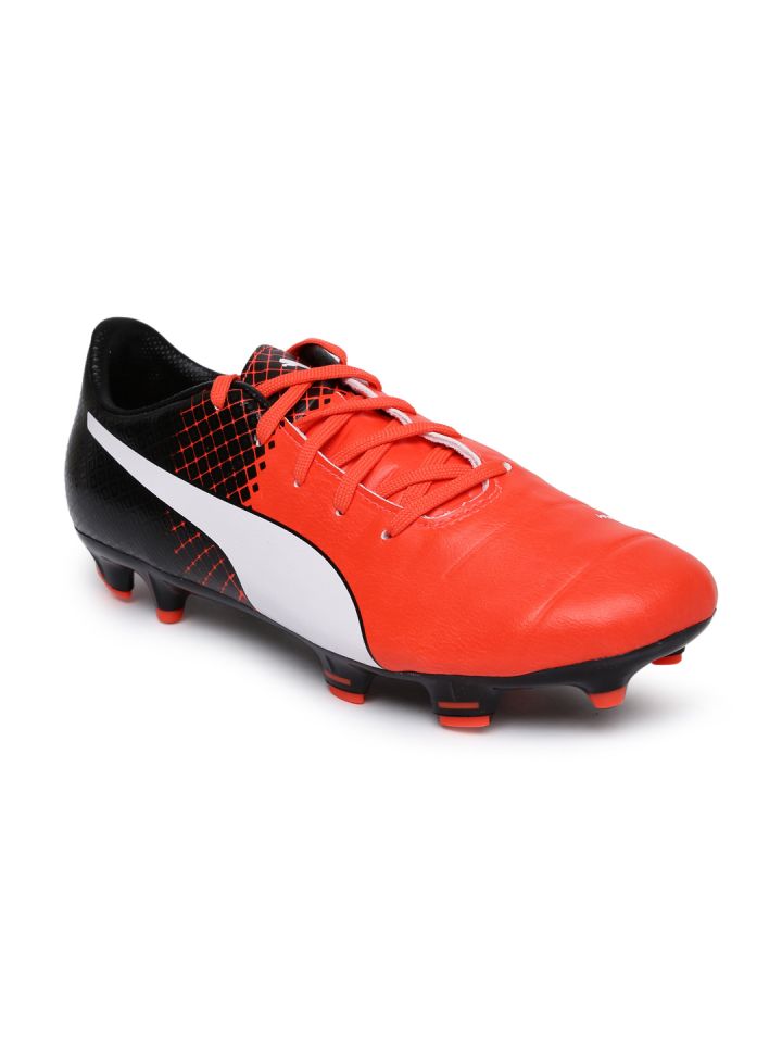 Buy Puma Unisex Orange Black EvoPOWER 1.3 FG Jr Football Shoes
