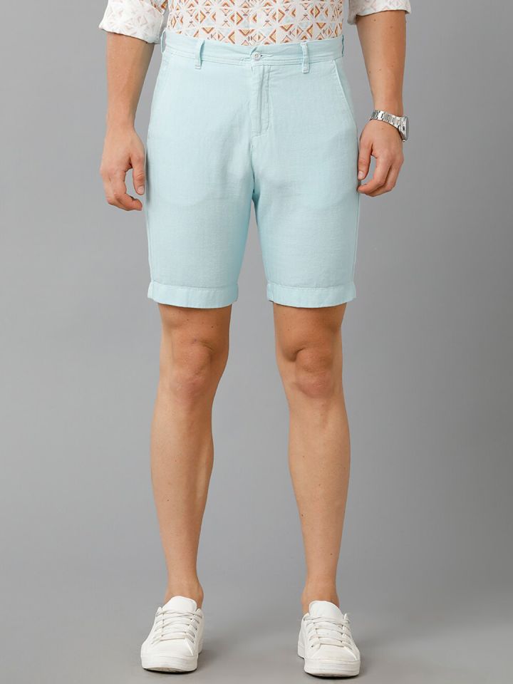 Buy Linen Club Men Mid Rise Slim Fit Linen Shorts Shorts for Men
