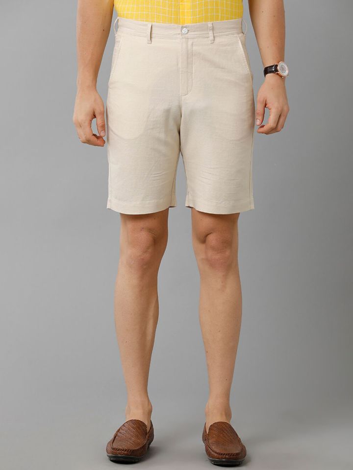 Mens slim fit linen hot sale shorts